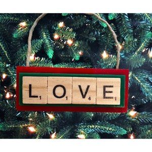 Love Joy Innovate Dream Christmas Ornament Scrabble Inspire Believe Empower